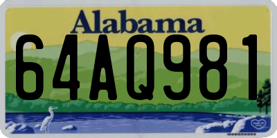 AL license plate 64AQ981