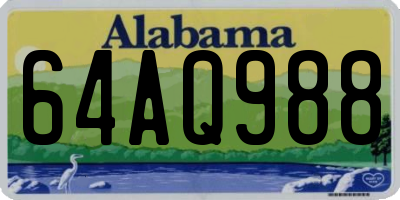 AL license plate 64AQ988