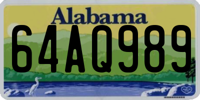 AL license plate 64AQ989