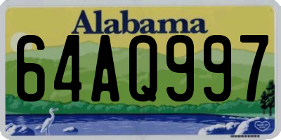 AL license plate 64AQ997
