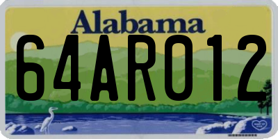 AL license plate 64AR012