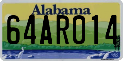 AL license plate 64AR014