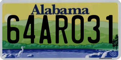 AL license plate 64AR031