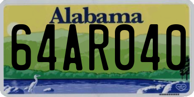AL license plate 64AR040