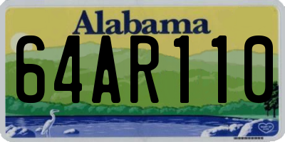 AL license plate 64AR110