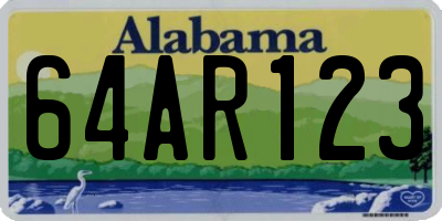 AL license plate 64AR123
