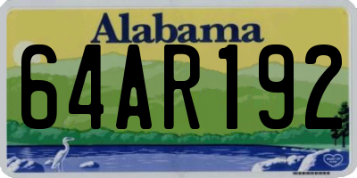 AL license plate 64AR192