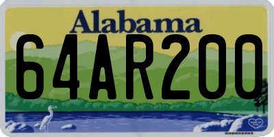 AL license plate 64AR200