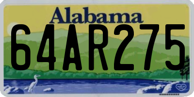 AL license plate 64AR275