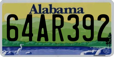 AL license plate 64AR392