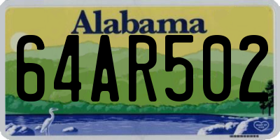 AL license plate 64AR502