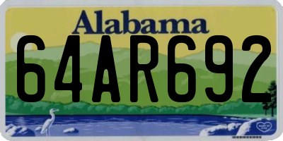 AL license plate 64AR692