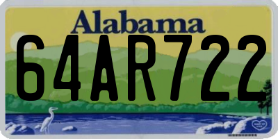 AL license plate 64AR722