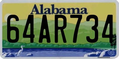 AL license plate 64AR734