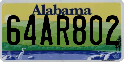 AL license plate 64AR802