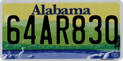 AL license plate 64AR830