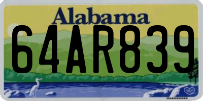 AL license plate 64AR839