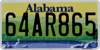 AL license plate 64AR865