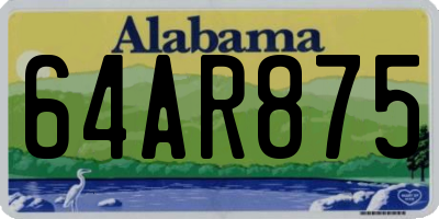 AL license plate 64AR875