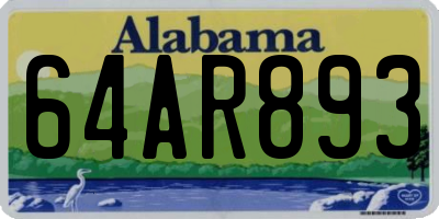 AL license plate 64AR893