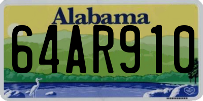 AL license plate 64AR910