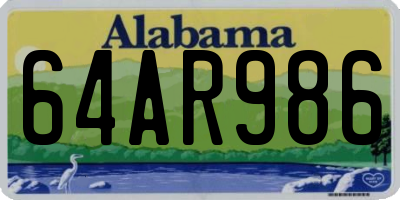 AL license plate 64AR986