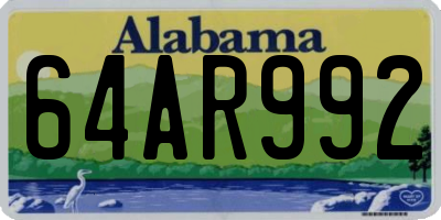 AL license plate 64AR992