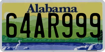 AL license plate 64AR999