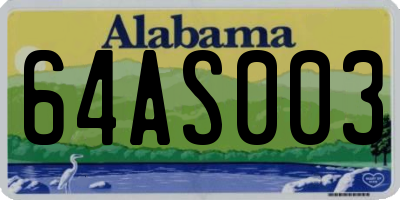 AL license plate 64AS003