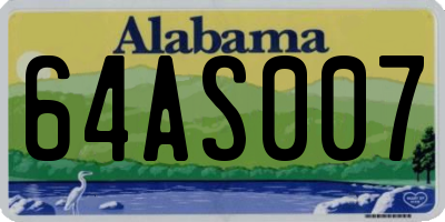 AL license plate 64AS007