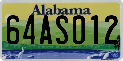 AL license plate 64AS012
