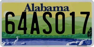 AL license plate 64AS017