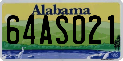 AL license plate 64AS021