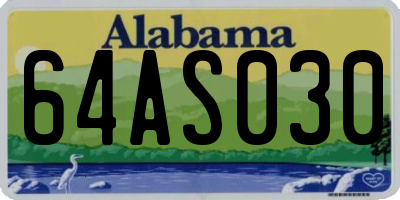 AL license plate 64AS030