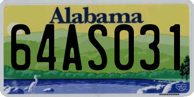 AL license plate 64AS031