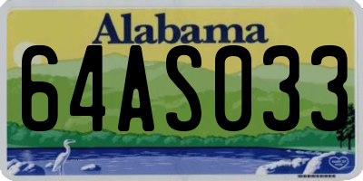 AL license plate 64AS033