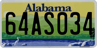 AL license plate 64AS034
