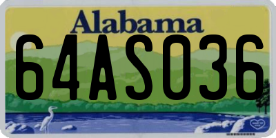 AL license plate 64AS036