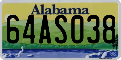 AL license plate 64AS038