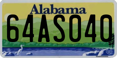 AL license plate 64AS040