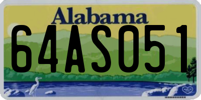 AL license plate 64AS051