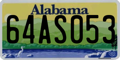 AL license plate 64AS053