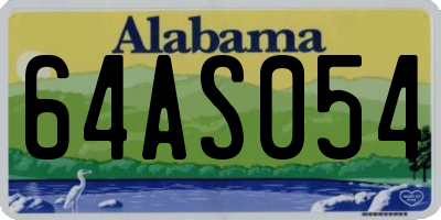 AL license plate 64AS054