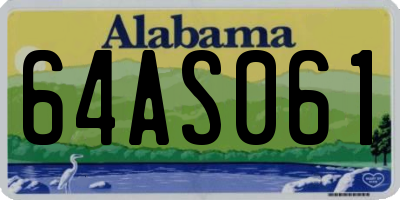 AL license plate 64AS061