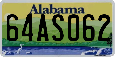 AL license plate 64AS062