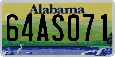 AL license plate 64AS071