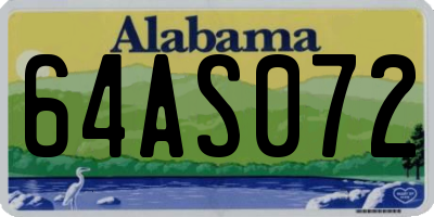 AL license plate 64AS072