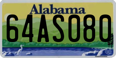 AL license plate 64AS080