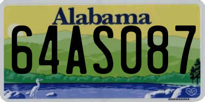 AL license plate 64AS087
