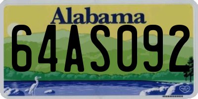 AL license plate 64AS092